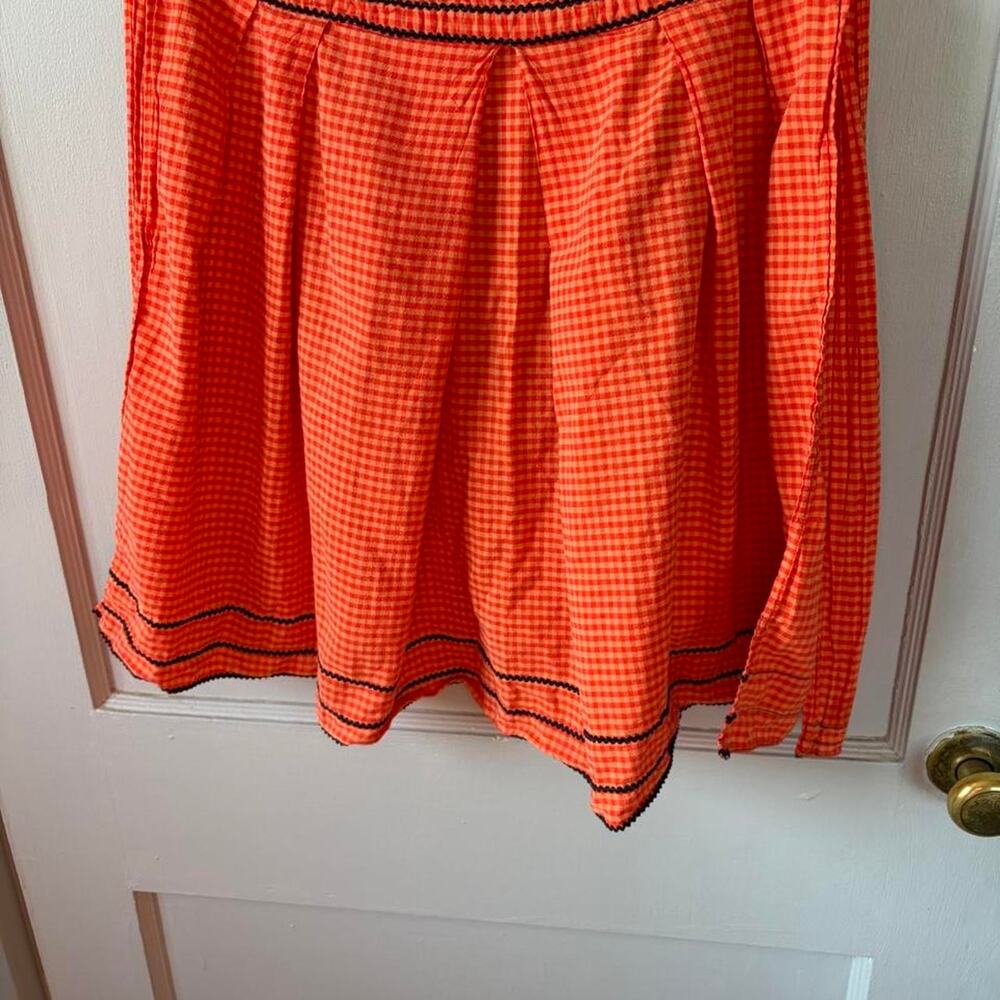 Orange and white gingham mini